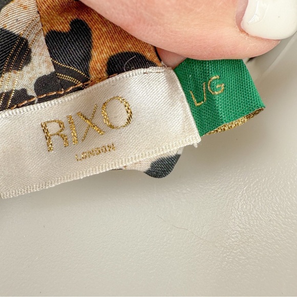 Rixo Leopard Plunge Surplice Metallic Gold Bodysuit - Picture 7 of 7